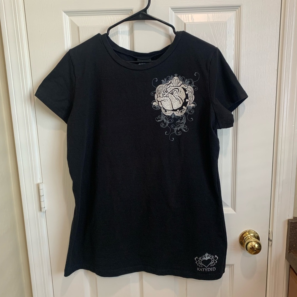 Katydid Bulldog Black Graphic T-Shirt